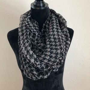Sheer houndstooth infinity scarf